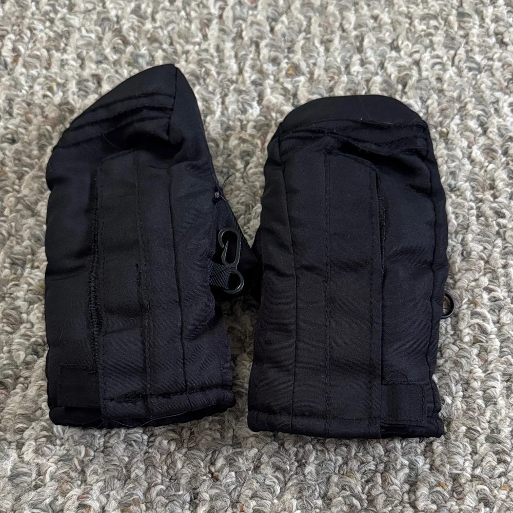Black Quilted Winter Mittens